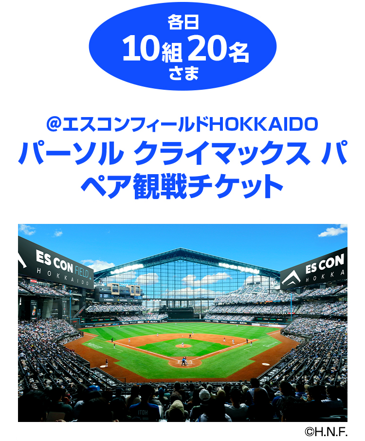 各日10組20名さま　@エスコンフィールドHOKKAIDO パーソル クライマックス パ 観戦チケット