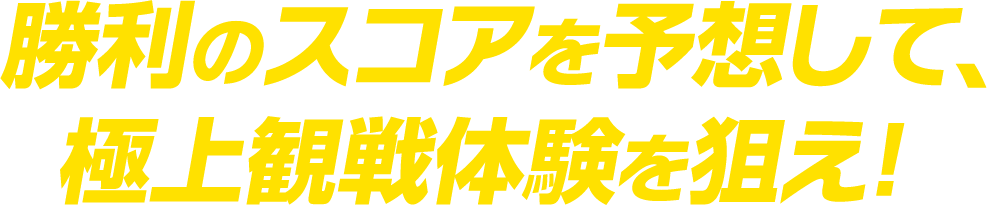 勝利のスコアを予想して、極上観戦体験を狙え！