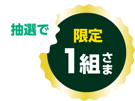 抽選で1組さま